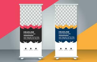 professional business roll up display standee template design vector