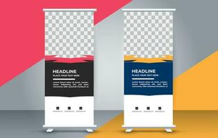 professional business roll up display standee template design vector