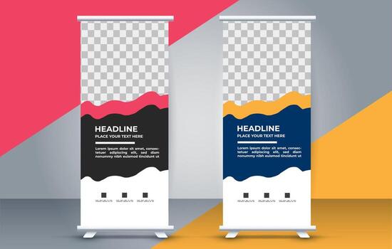 professional business roll up display standee template design vector