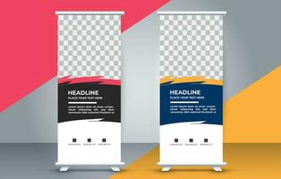 professional business roll up display standee template design vector