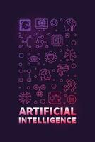 AI Artificial Intelligence Technology concept vertical outline colored banner or illustration vector