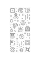 AI - Artificial Intelligence concept vector outline minimal vertical banner