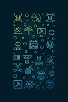 Data Mining Technology concept vector outline vertical colored banner