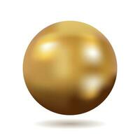 3d gold shape sphere. Metal simple figure for your design on isolated background. Vector illustration