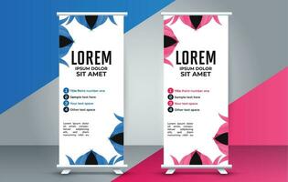 professional business roll up display standee template design vector