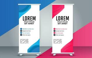 professional business roll up display standee template design vector