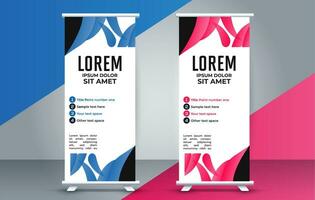 professional business roll up display standee template design vector