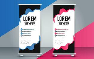 professional business roll up display standee template design vector