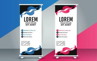 professional business roll up display standee template design vector