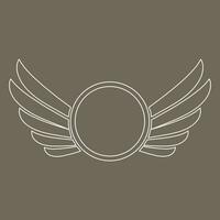 Wings icon in simple style outline vector