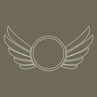 Wings icon in simple style outline vector