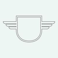 Wings icon in simple style outline vector