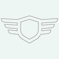 Wings icon in simple style outline vector