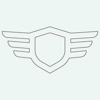 Wings icon in simple style outline vector