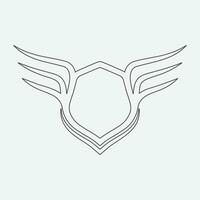 Wings icon in simple style outline vector