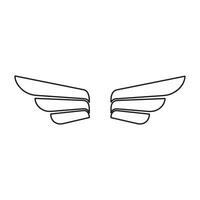 Wings icon in simple style outline vector