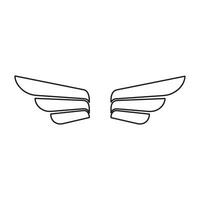 Wings icon in simple style outline vector