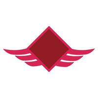 Winged frames. Flying bird shield emblem, eagle wings badge frame and retro aviation fast wing symbol vector