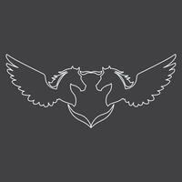 Wings icon in simple style outline vector