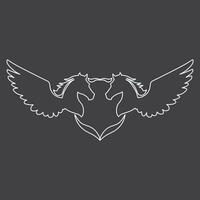 Wings icon in simple style outline vector