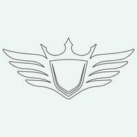 Wings icon in simple style outline vector