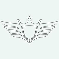 Wings icon in simple style outline vector