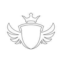 Wings icon in simple style outline vector