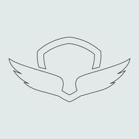 Wings icon in simple style outline vector