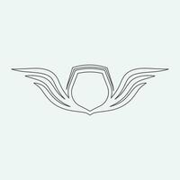 Wings icon in simple style outline vector