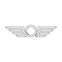 Wings icon in simple style outline vector