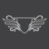 Wings icon in simple style outline vector