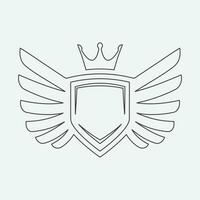 Wings icon in simple style outline vector