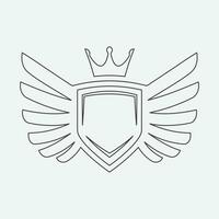 Wings icon in simple style outline vector