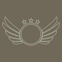 Wings icon in simple style outline vector