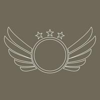 Wings icon in simple style outline vector