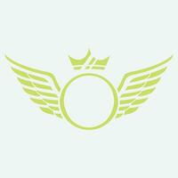 Winged frames. Flying bird shield emblem, eagle wings badge frame and retro aviation fast wing symbol vector