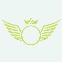 Winged frames. Flying bird shield emblem, eagle wings badge frame and retro aviation fast wing symbol vector