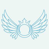 Winged frames. Flying bird shield emblem, eagle wings badge frame and retro aviation fast wing symbol vector