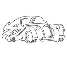 Modern car minimalistic line illustration. Car outline vector