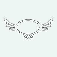 Wings icon in simple style outline vector