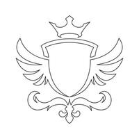 Wings icon in simple style outline vector