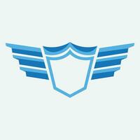 Winged frames. Flying bird shield emblem, eagle wings badge frame and retro aviation fast wing symbol vector