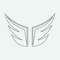 Wings icon in simple style outline vector