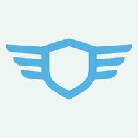 Winged frames. Flying bird shield emblem, eagle wings badge frame and retro aviation fast wing symbol vector