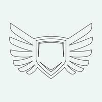 Wings icon in simple style outline vector