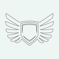 Wings icon in simple style outline vector