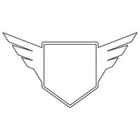 Wings icon in simple style outline vector