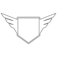 Wings icon in simple style outline vector