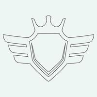 Wings icon in simple style outline vector
