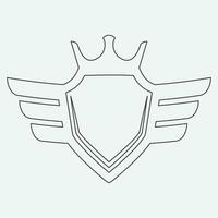 Wings icon in simple style outline vector